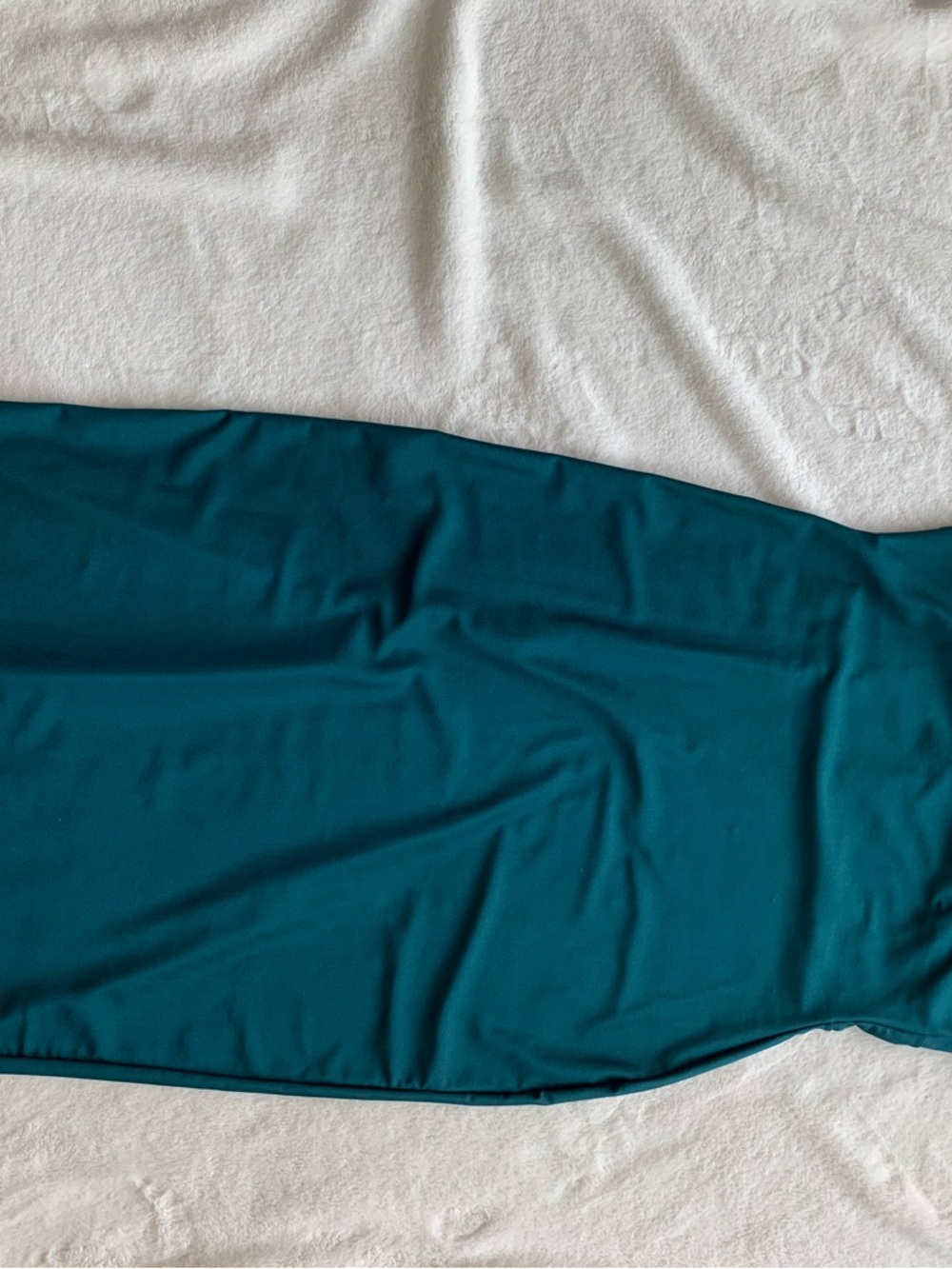 Sleek Teal Midi Slip Dress with Spaghetti Straps - Picture 2 of 6